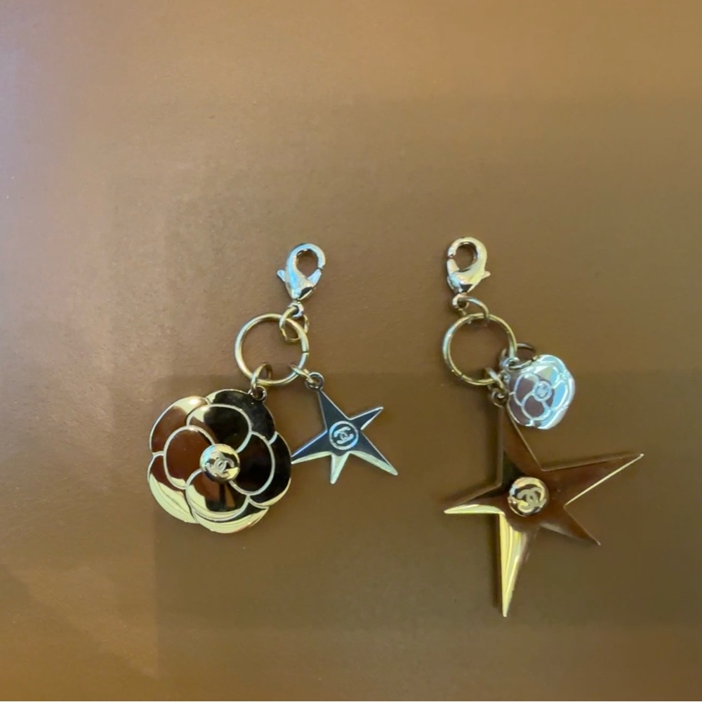 Authentic brand NEW CHANEL 2025 Holiday season Gold/Silver Star&Camellia Charms